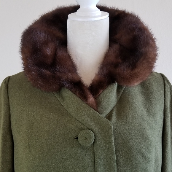 VTG 50s Branell Mink Collar Cropped Suit Jacket - Picture 12 of 16